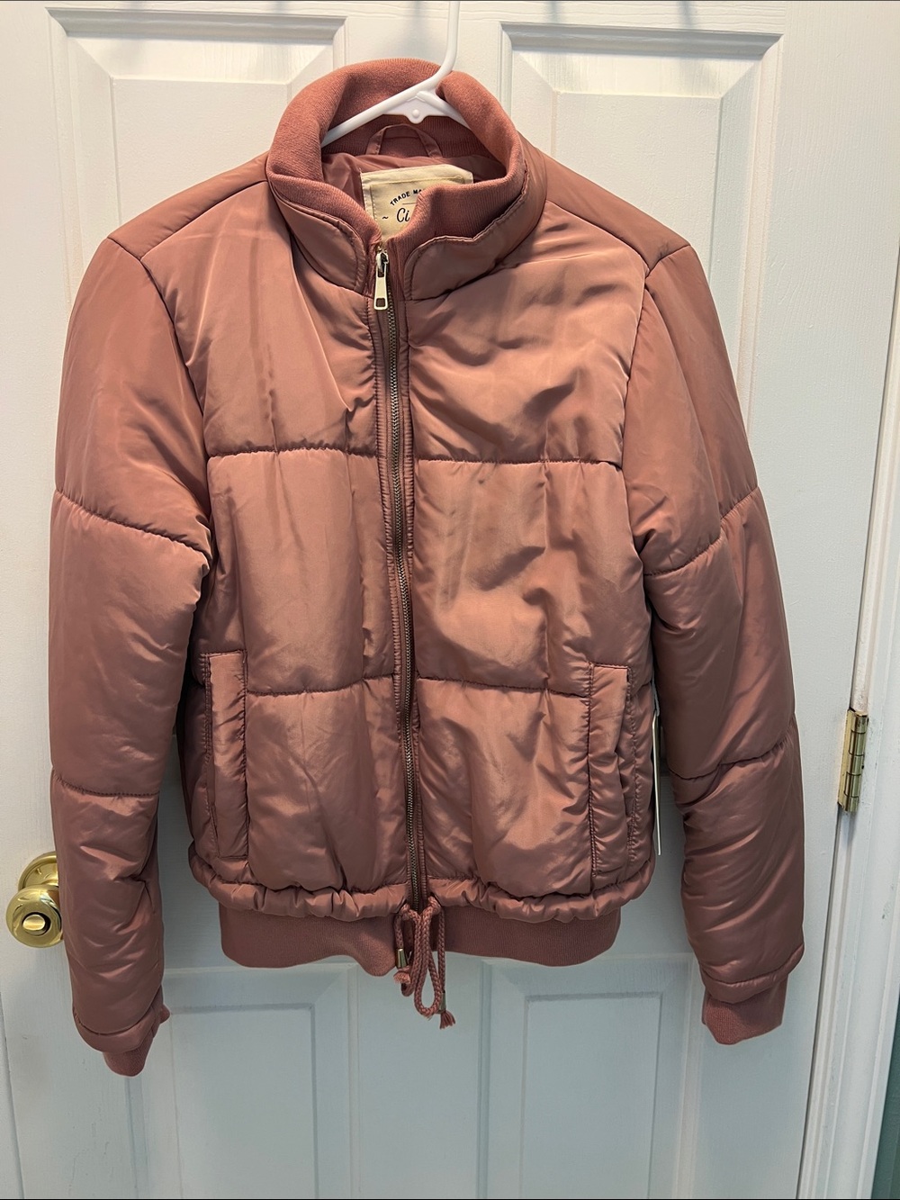 Ci Sono Dusty Rose Quilted Puffer Jacket